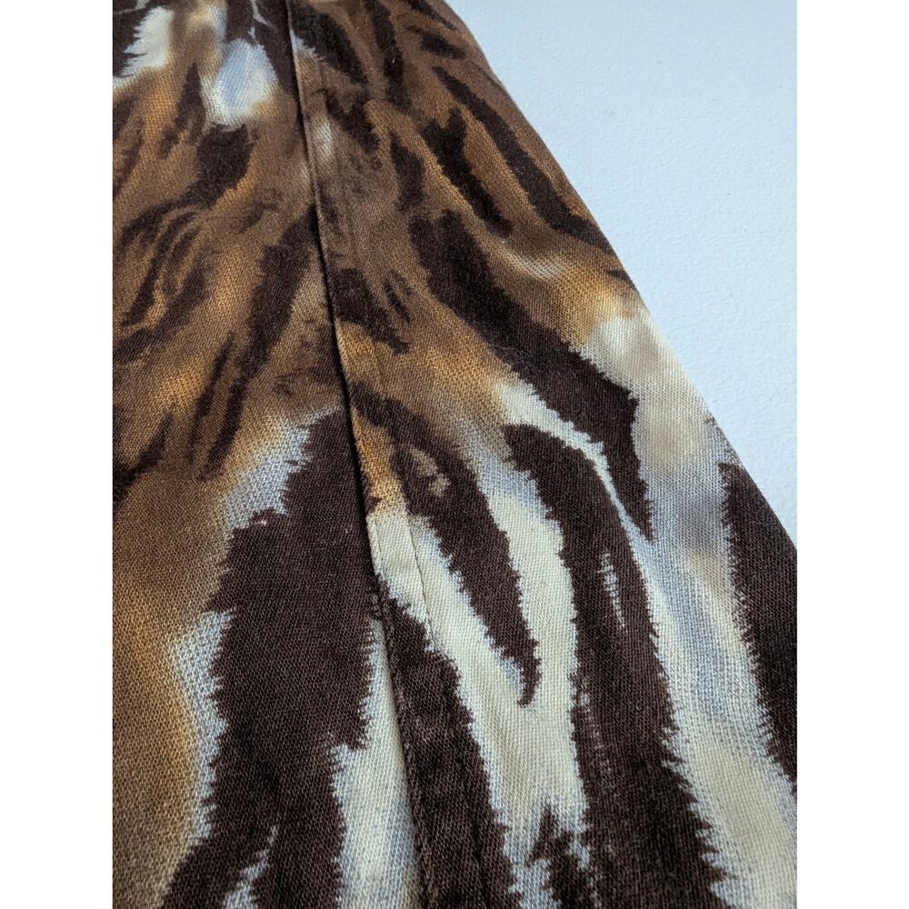 Y2K Mixit Brown Zebra Print Lace Up Low Rise Flare Pants Size 8 grunge indie - Picture 7 of 8